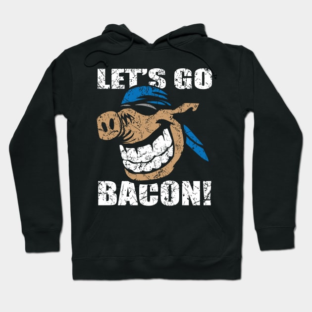 Funny Let's Go Bacon Hog Design Parody Hoodie by hobrath